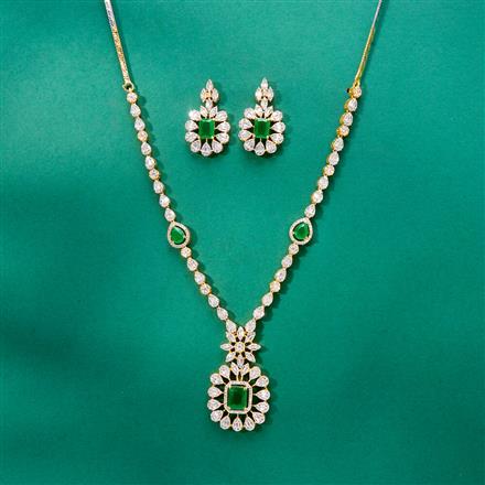 Cubic Zirconia Classic Necklace Set With 2 Tone Plating