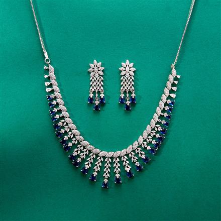 Cz Classic Necklace With Rhodium Plating