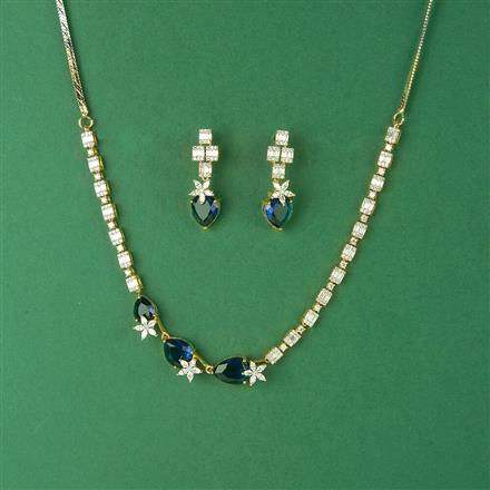 Cubic Zirconia Classic Necklace Set With 2 Tone Plating