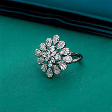 Cz Classic Ring With 2 Tone Black Rhodium Plating