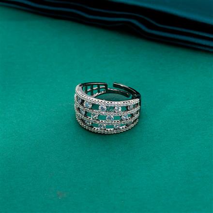 Cz Adjustable Ring With Carat Plating