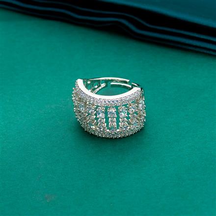 Cz Adjustable Ring With 2 Tone Black Rhodium Plating