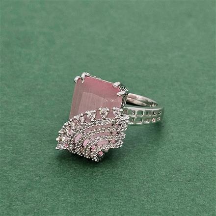 Cz Classic Ring With Rhodium Plating