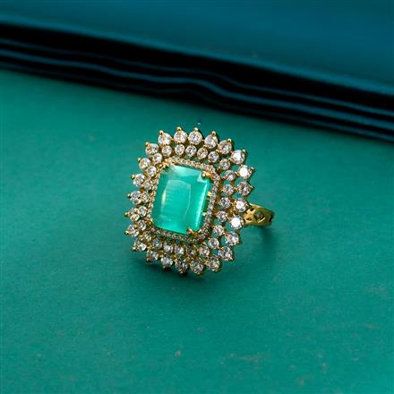 Cz Adjustable Ring With Mehndi Plating