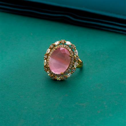 Cz Adjustable Ring With Mehndi Plating