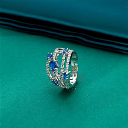 Cz Adjustable Ring With Rhodium Plating