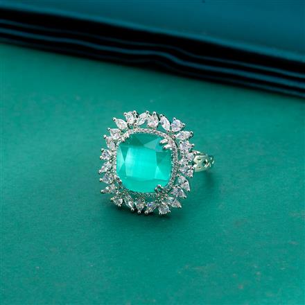 Cz Classic Ring With Rhodium Plating