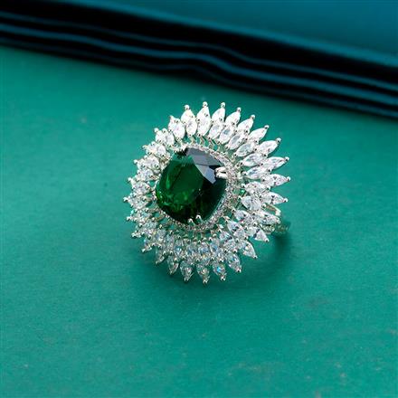 Cz Adjustable Ring With Rhodium Plating