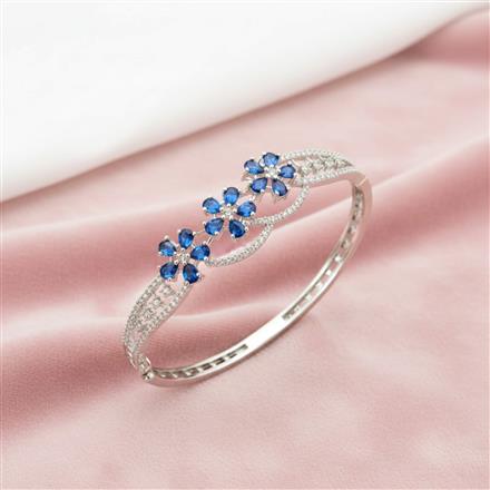 Cz Classic Kada With Rhodium Plating