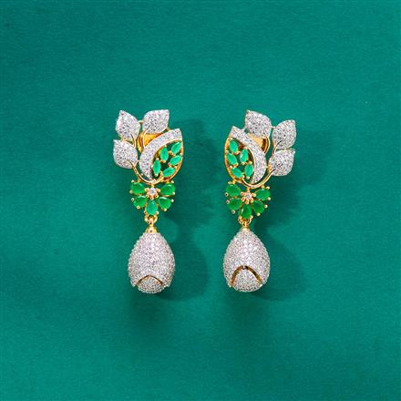 Cz Classic Earring With 2 Tone Plating