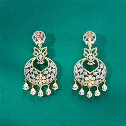 Cz Classic Earring With 2 Tone Plating