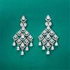 Cubic Zirconia Classic Earring With 2 Tone Rhodium Plating
