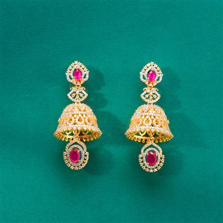 Cz Classic Jhumki With 2 Tone Plating
