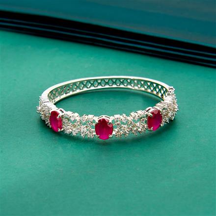 Cz Classic Kada With Rhodium Plating