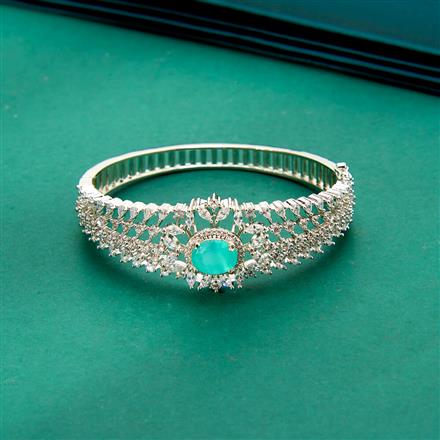 Cz Classic Kada With Rhodium Plating