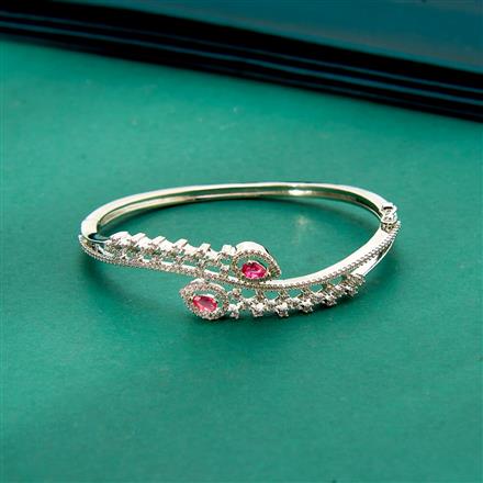 Cz Delicate Kada With Rhodium Plating