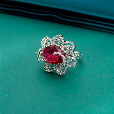 Cz Adjustable Ring With Rhodium Plating