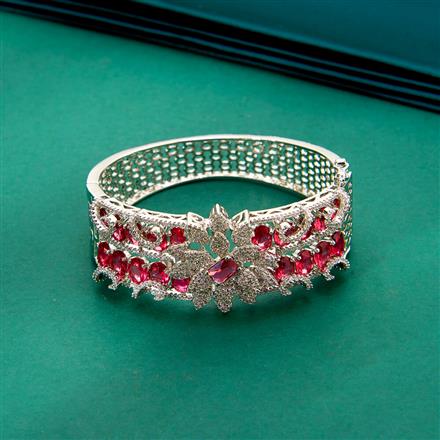 Cz Classic Kada With Rhodium Plating