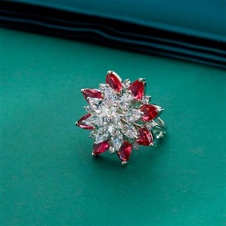 Cz Adjustable Ring With Rhodium Plating