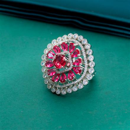 Cz Classic Ring With Rhodium Plating