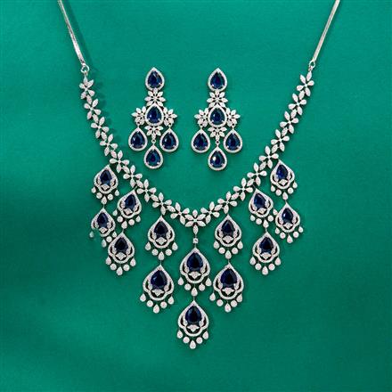 Cz Classic Necklace With Rhodium Plating