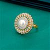 Cubic Zirconia Moti Ring With 2 Tone Rhodium Plating