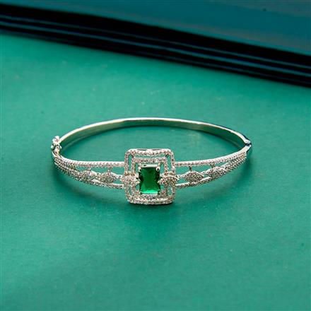 Cz Delicate Kada With Rhodium Plating