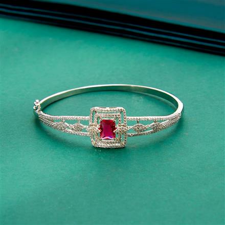Cz Delicate Kada With Rhodium Plating