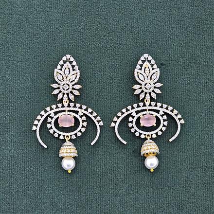 Cz Classic Earring With 2 Tone Plating