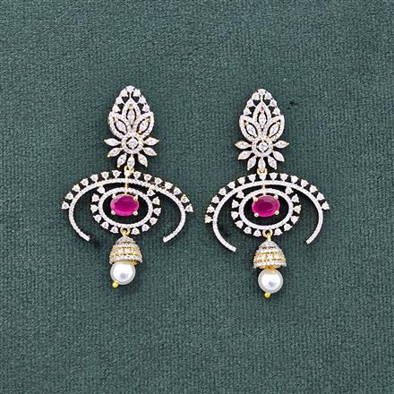 Cz Classic Earring With 2 Tone Plating