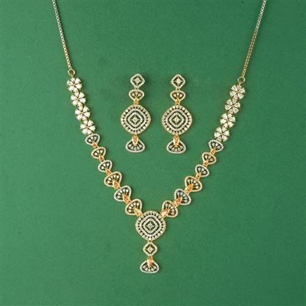 Cubic Zirconia Classic Necklace Set With 2 Tone Plating