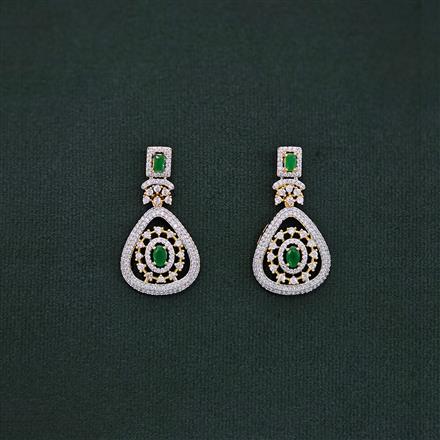 Cz Classic Earring With 2 Tone Plating