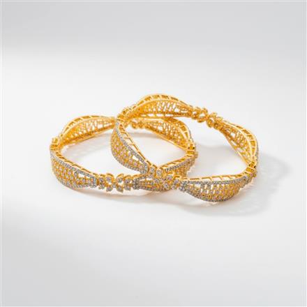 Cubic Zirconia Classic Bangles With 2 Tone Plating