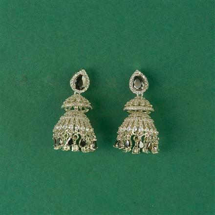 Cz Delicate Jhumki With Rhodium Plating