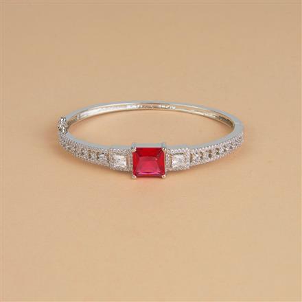 Cubic Zirconia Openable Kada With Rhodium Plating