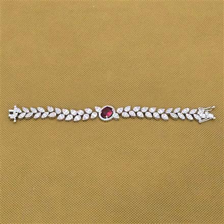Cubic Zirconia Classic Bracelet With Rhodium Plating
