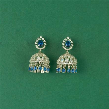 Cz Classic Jhumki With Rhodium Plating