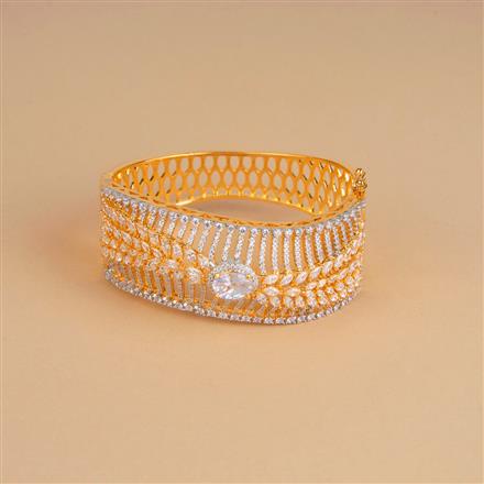 Cubic Zirconia Openable Kada With 2 Tone Plating