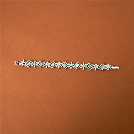 Cubic Zirconia Classic Bracelet With Rhodium Plating