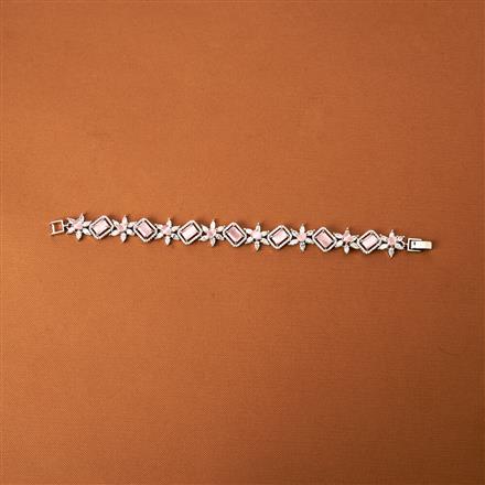 Cubic Zirconia Classic Bracelet With Rhodium Plating