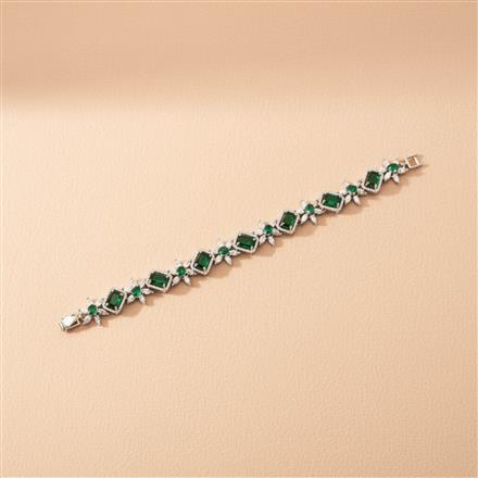 Cubic Zirconia Classic Bracelet With Rhodium Plating