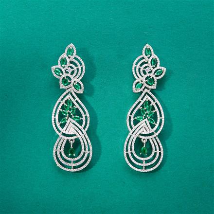 Cubic Zirconia Classic Earring With Rhodium Plating