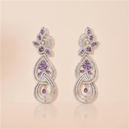 Cubic Zirconia Classic Earring With Rhodium Plating