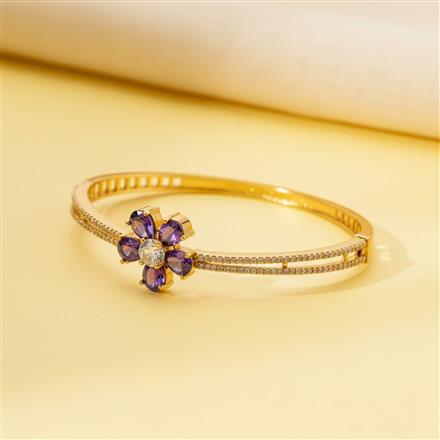 Cubic Zirconia Classic Kada With Mehndi Plating