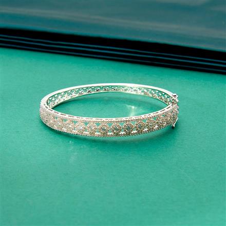 Cubic Zirconia Delicate Kada With 2 Tone Rhodium Plating