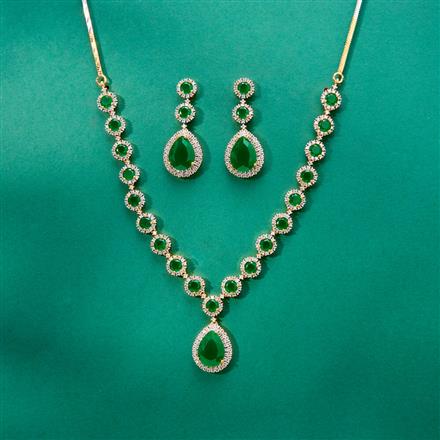 Cubic Zirconia Classic Necklace Set With 2 Tone Plating