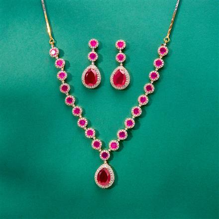 Cubic Zirconia Classic Necklace Set With 2 Tone Plating