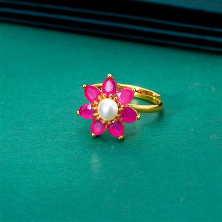 Cz Adjustable Ring With Gold Plating