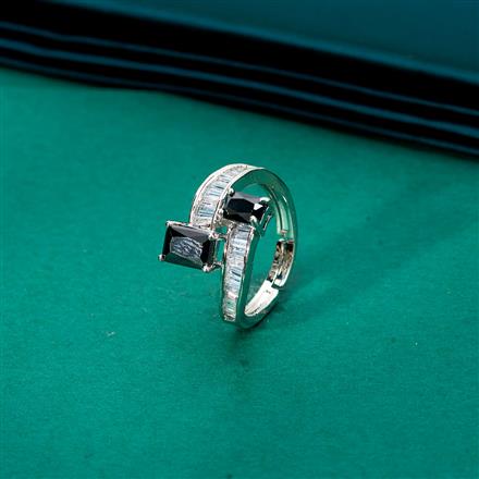 Cz Classic Ring With Rhodium Plating