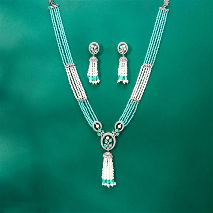 Cz Classic Pendant Set With Rhodium Plating